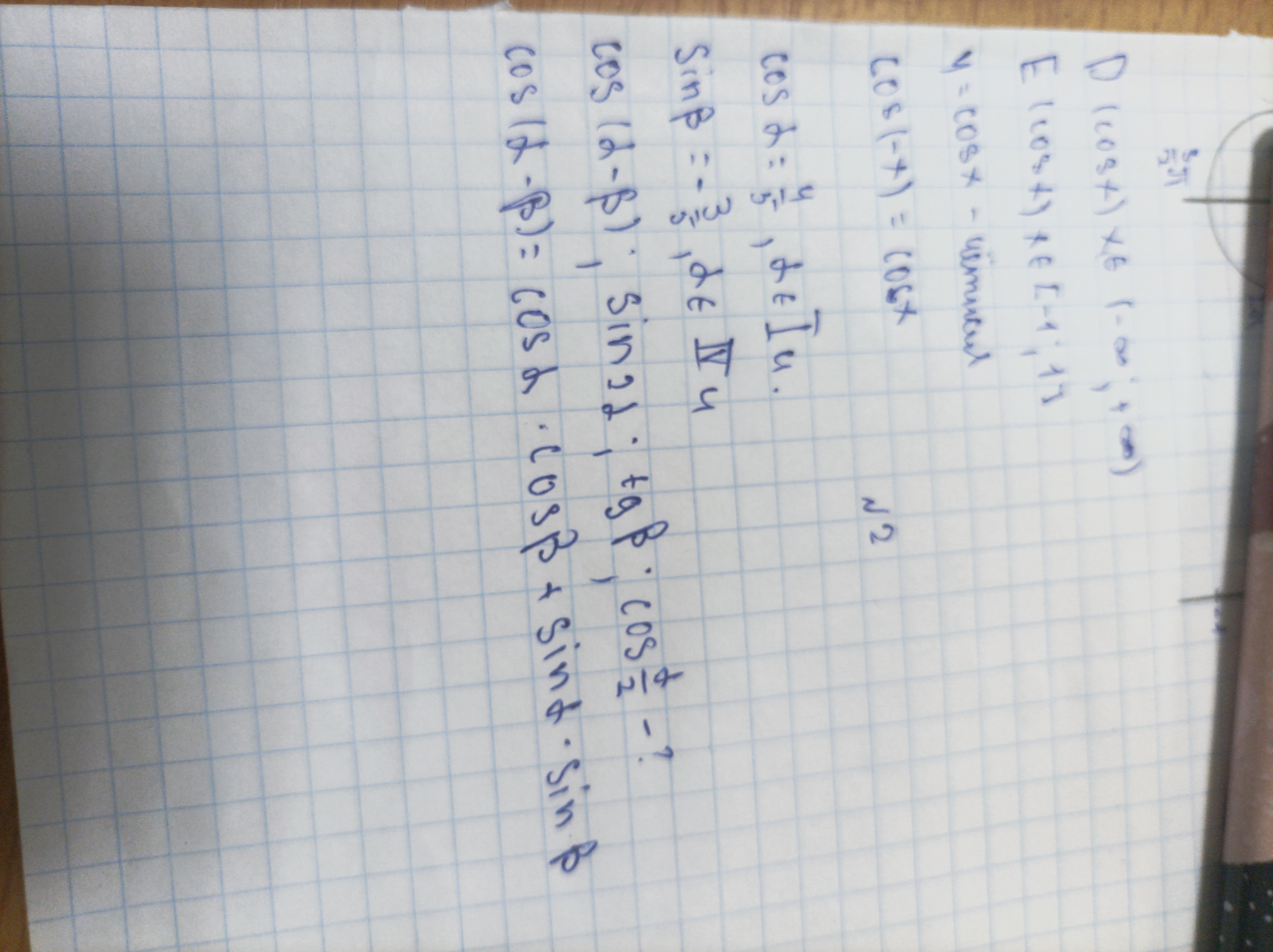 Помогите решить задачу cosa=4/5 срочно!!